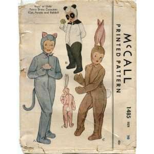  McCall 1485 Sewing Pattern Boys Girls Cat Panda Rabbit 