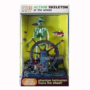 Penn Plax Action Skeleton at wheel Aquarium Ornament