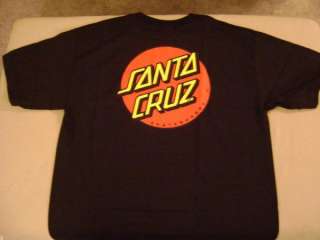 Santa Cruz Classic Dot Skateboard T Shirt BLACK XL  
