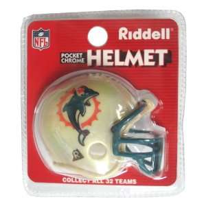  Riddell Chrome Pocket Pro Helmet   Miami Dolphins Sports 