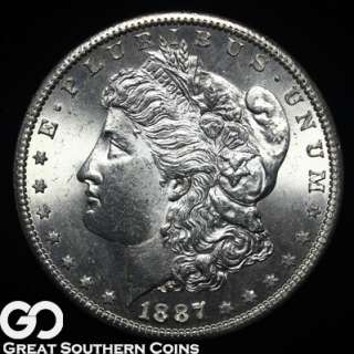 1887 S Morgan Silver Dollar SOLID GEM BU++ ** SEMI KEY DATE DOLLAR 