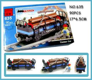 635 Enlighten Building Blocks Train city Toy Series Timber car 90PCS