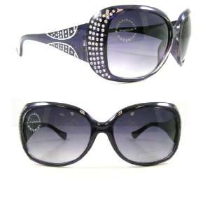 Purple Designer Rhinestone Wide Lens Fashion Crystal Ladies Sunglasses 