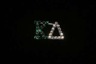 Green/Clear Crystal Kappa Delta Greek/Sorority Pin  