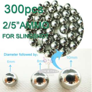 300pcs 10mm(2/5)steel ball AMMO For Slingshot Hunting  