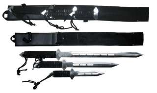 Pcs Ninja Double Edged Sword Set W/ Shoulder Strap SL  