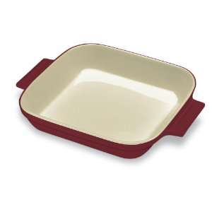  Ceramic Bakeware 9 Inch Open Square Baker, Rich Red