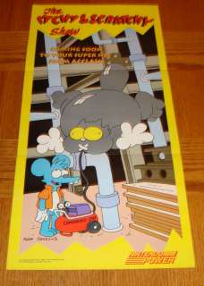   Scratchy Show Collector SNES Poster 22 1/2 x 11 Nintendo Super NES