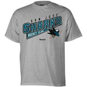  Reebok San Jose Sharks Youth Hockey Sweep T Shirt   Ash 