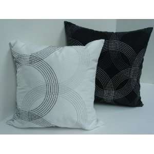  Sherry Kline Circa 18 inch BLACK Pillow (Set of 2): Home 