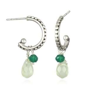   Jewelry Generosity Jade and Green Onyx Sterling Silver Earrings