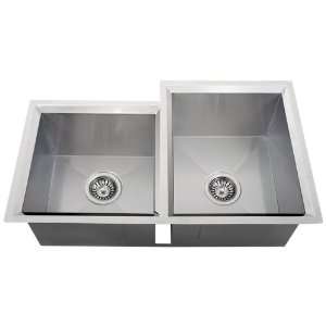   Undermount 16 Gauge Stainless Steel Double Bowl Square Kitchen Sink