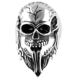  316L Stainless Steel Devilish Skull Biker Ring   Size 13 Jewelry