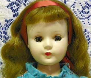   CHARACTER SWEET SUE 17 PLASTIC WALKER DOLL 1950S METAL STAND  