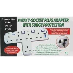 Gang Plug Socket Extension Adaptor Surge Protector  