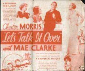 1934 CHESTER MORRIS LETS TALK IT OVER MOVIE HERALD  