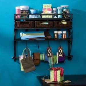  Wall mount Craft Storage Rack with Baskets   Grandin Road 