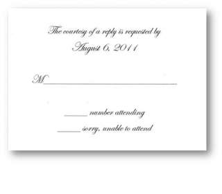 100 PERSONALIZED RSVP RESPONSE CARD CARDS and ENVELOPES  