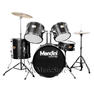 NEW BLACK 5 PIECE COMPLETE DRUM SET+CYMBAL+THRONE+STOOL  