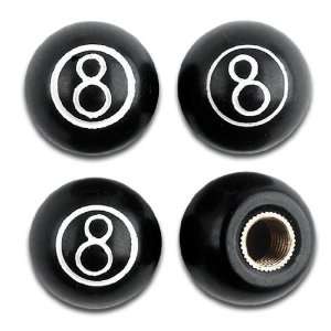   Accessories 16115 Tire Valve Caps 8 Ball Design Black Automotive