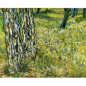 Oil Painting Tree Trunks in the Grass Vincent van Gogh 