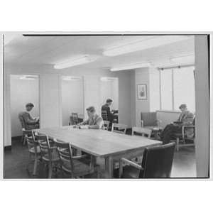   Cambridge, Massachusetts. Smoking and typing room 1949