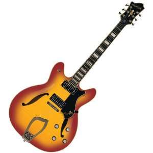   VIKING DELUXE VINTAGE SEMI HOLLOW COUNTOURED FLAMED ELECTRIC GUITAR