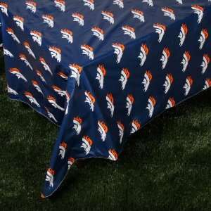   Broncos Navy Blue NFL Team Logo Vinyl Tablecloth