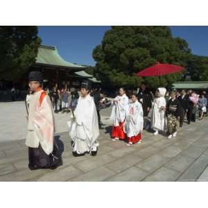 Wedding Ceremony, Procession, Meiji Shrine, Harajuku, Tokyo, Honshu 