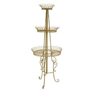   Style Gold Wrought Iron Tiered Decorative Plant Stand: Home & Kitchen